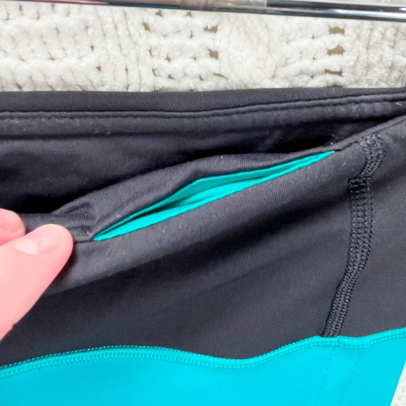 LULULEMON | Capri Workout Pants Teal and Black 6 - Picture 2 of 11